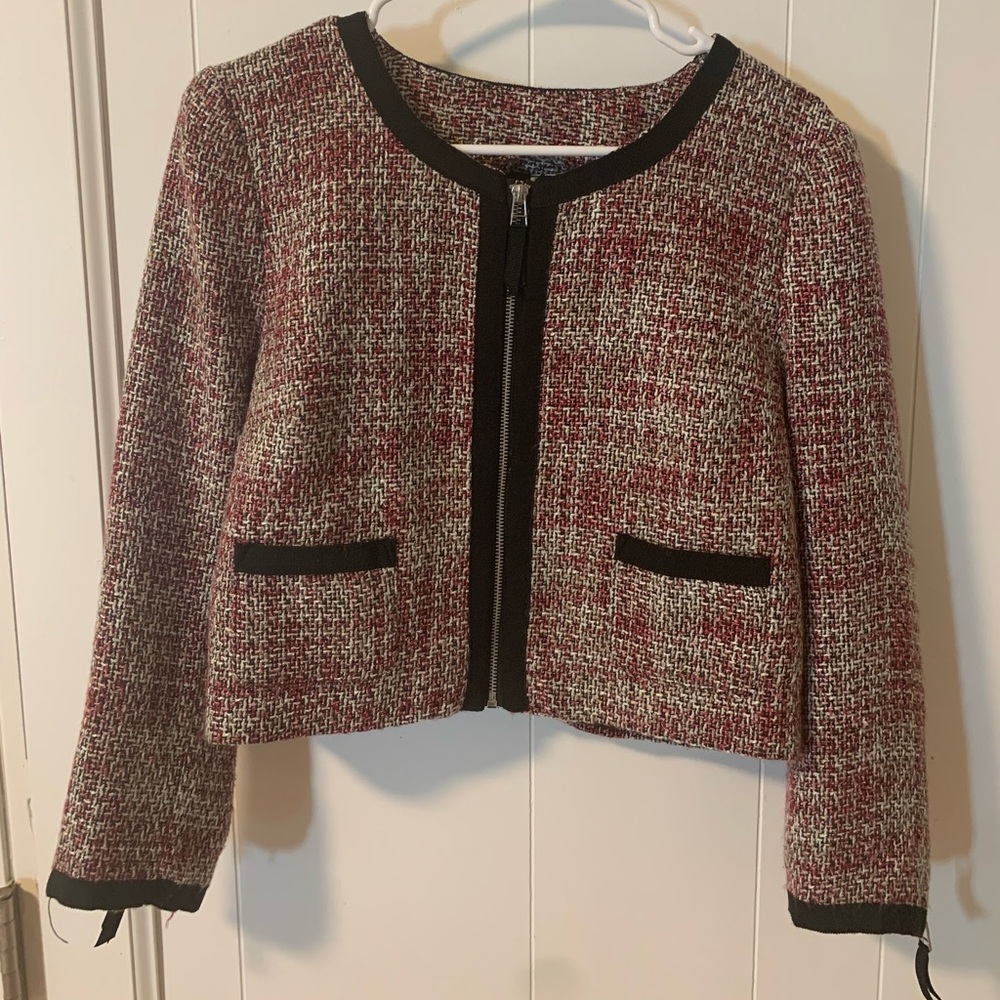 H&M Basket Woven Boyfriend Blazer